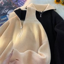 Sleek and Stylish Men's Half Zip Sweater Perfect for Everyday Activities