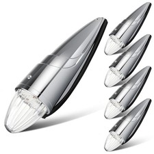 5 X 17 Led Chrome Truck Roof Lights Amber Torpedo Cab Marker Roof Running Lights