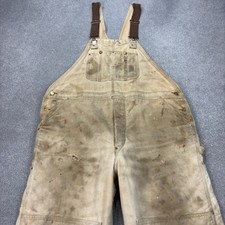 Carhartt Dungarees Adult 44x28 Tan Overalls Quilted Duck Bib Double Knee Men 
