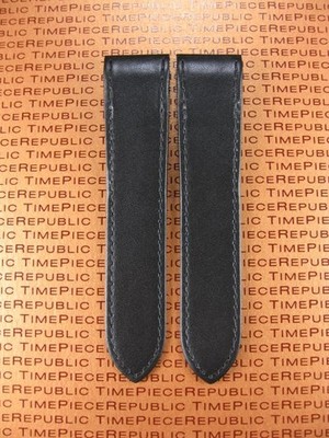 23mm Deployment Strap Black CALF Leather Watch Band for CARTIER SANTOS 100 XL C
