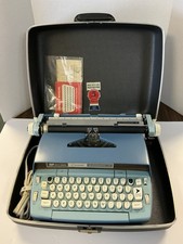 Vintage Smith Corona Typewriter Coronet Automatic 12 Blue w/Case thumbnail