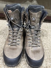 Stivali da trekking alti Lowa Tibet GTX da uomo taglia 14 in pelle marrone gore-tex.