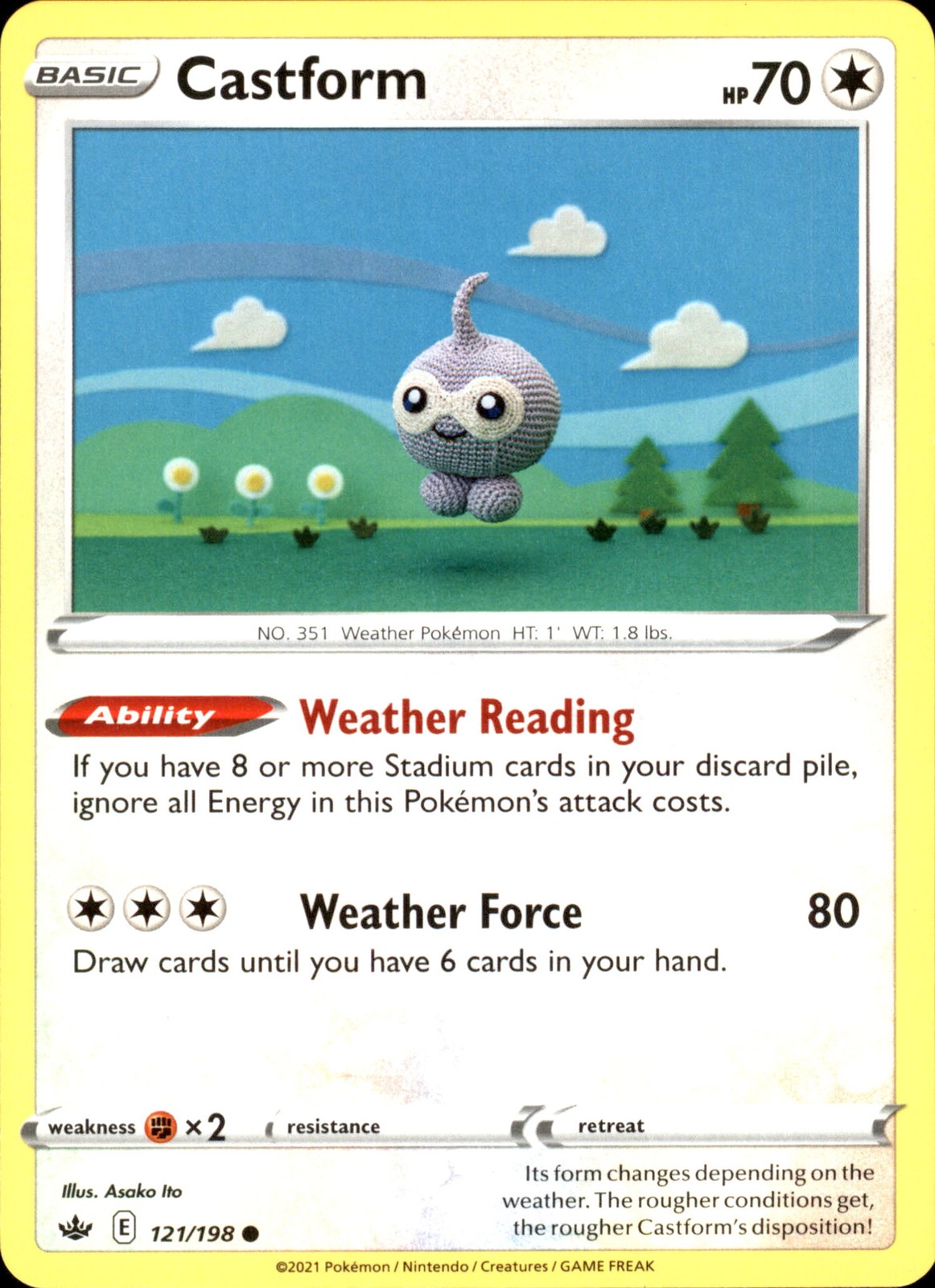 Castform 121/198 Common - Pokemon SWSH06: Chilling Reign NM