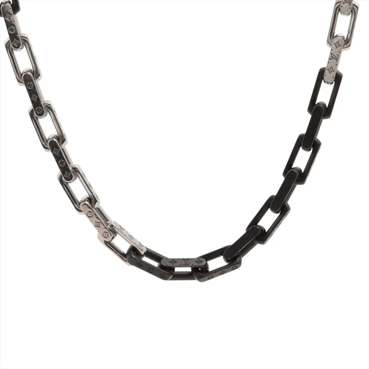 Louis Vuitton M00677 Collier Monogram Chain LE0275 Necklace metal Black × Silver