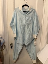Vintage Barbizon Sleep Set Mint Green High Neck Lace Size Large XL Pajamas