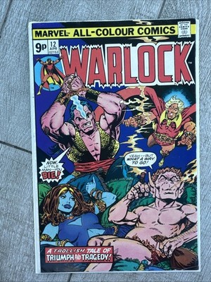 WARLOCK #12  UK 9 Pence Price Variant Marvel Comics 1976 Starlin Origin Of Pip