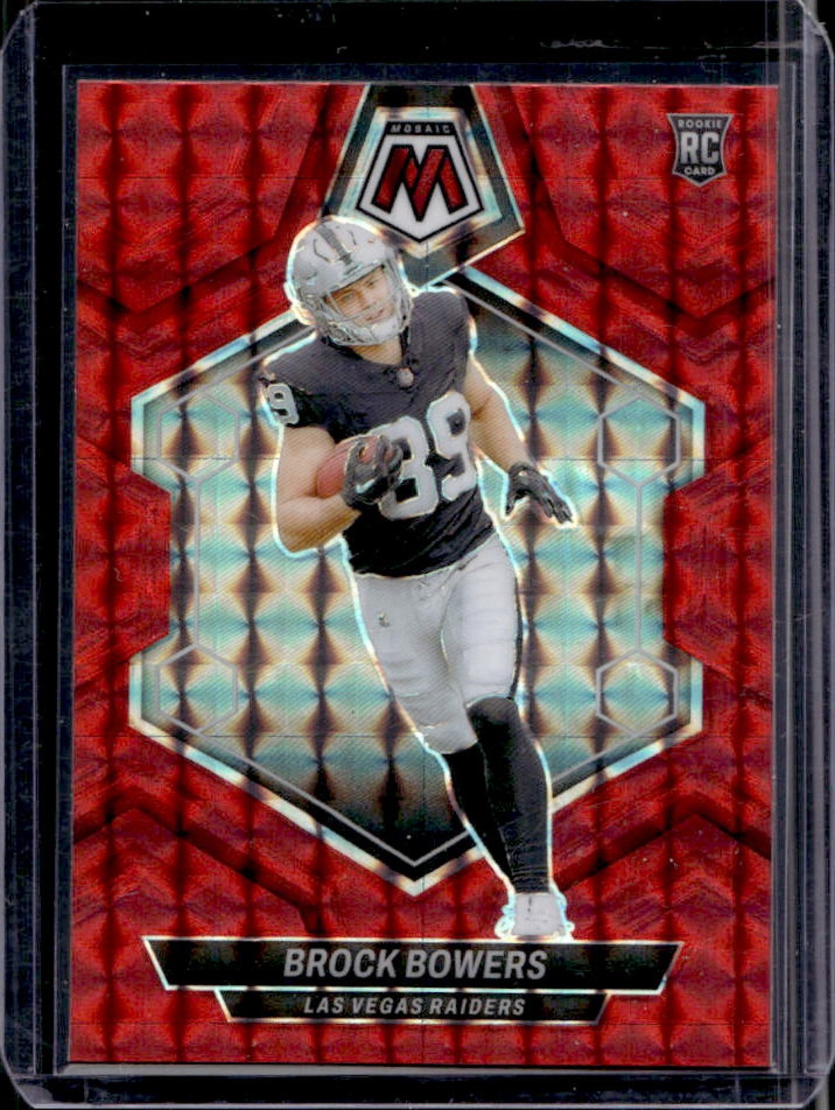 2024 Mosaic Brock Bowers RC Red Prizm Rookie #313 Raiders