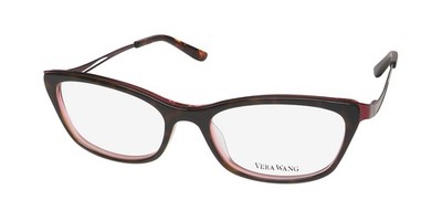 NEW VERA WANG V332 EYEGLASSES PLASTIC WOMENS CAT EYE 51-17-135 RY RED FULL-RIM