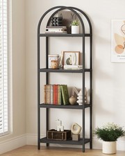 Bookshelf 4 Tier Arched Bookcase, 71.3" Tall Industrial Open Book Shelves for...