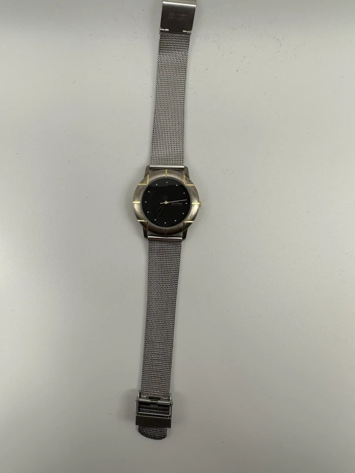 Skagen 3LGSB New Battery Mens Watch 34MM 8" Mesh Band Black Dial Ultra Slim P9 - Image 4 of 4