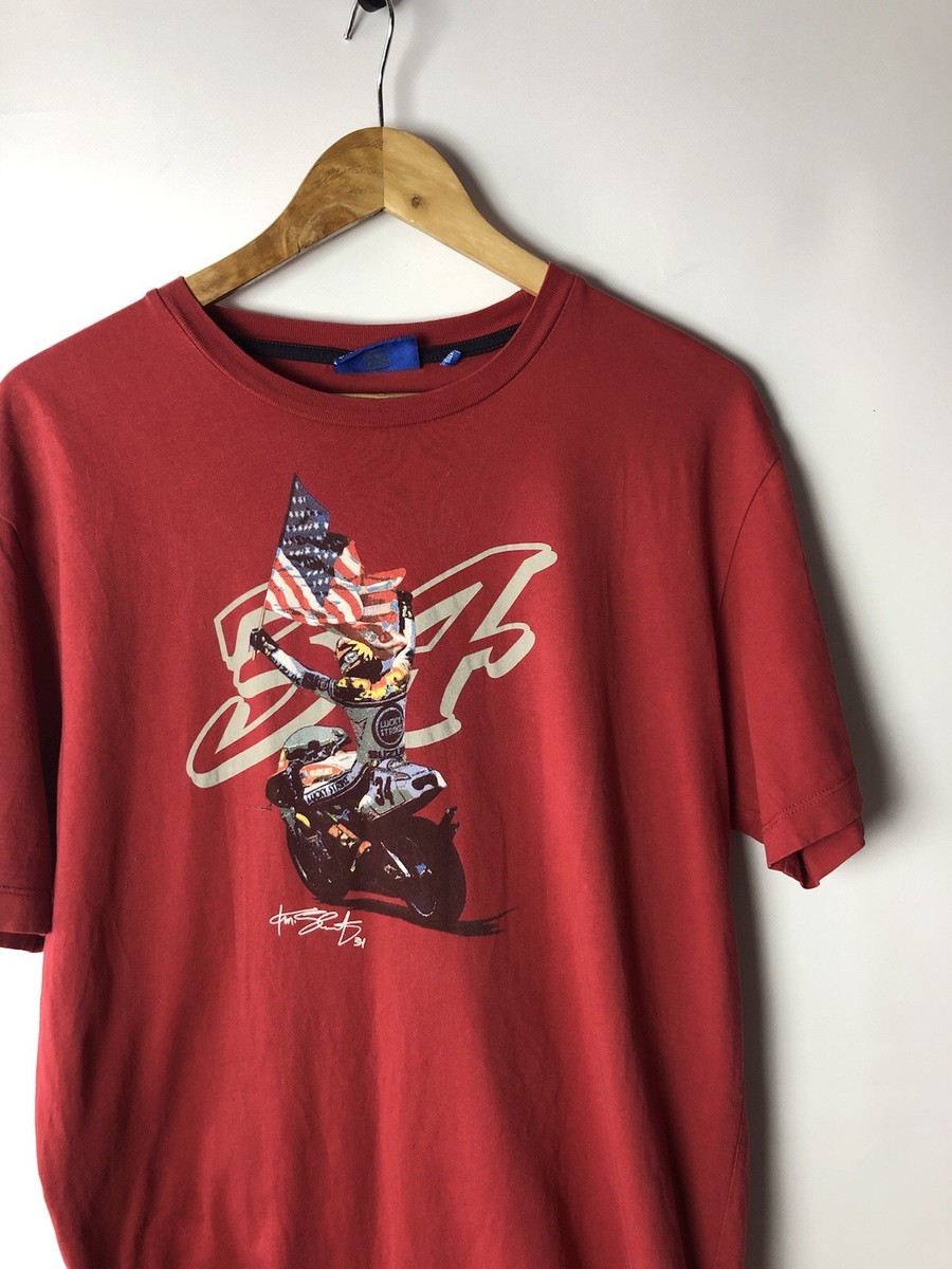 SIVA / シヴァ / Cut-out T-Shirt 2009 アーカイヴ Vintage Kevin Schwantz 34 Suzuki Lucky Strike Racing T-Shirt - Red