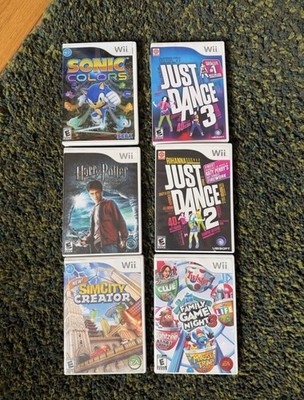 Lot Of 6 Wii games - Sonic - just Dance - Harry Potter