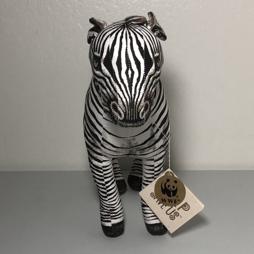 Stuffed Zebra Animal Figurine Vintage 1990 Cotton Cloth Determined Productions - Picture 2 of 12