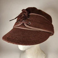 Vintage Trapper Hat Men's 7 1/8 Brown Hunting Wool Lined Made USA Ear Flaps
