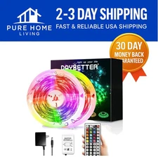 32.8ft Waterproof LED Strip Lights - Color Changing, Remote Controlled Kit