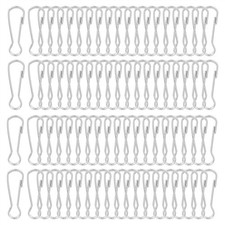 80 Pcs 40mm Stainless Steel 304 Spring Snap Lanyard Hook Keyring, Silver