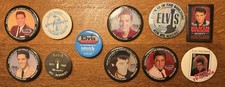 RARE! Vintage Pinback Button Lot Elvis Presley 10th Memorial, Elvis Week, Sirius
