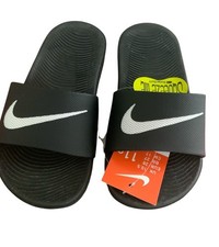 Nike Kawa Little Kids Slide Slides Sandals GS/PS Black White 819352-001 11c