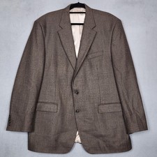 Lauren Ralph Lauren Blazer Mens 48L Brown Lambswool Tweed Check Sport Coat