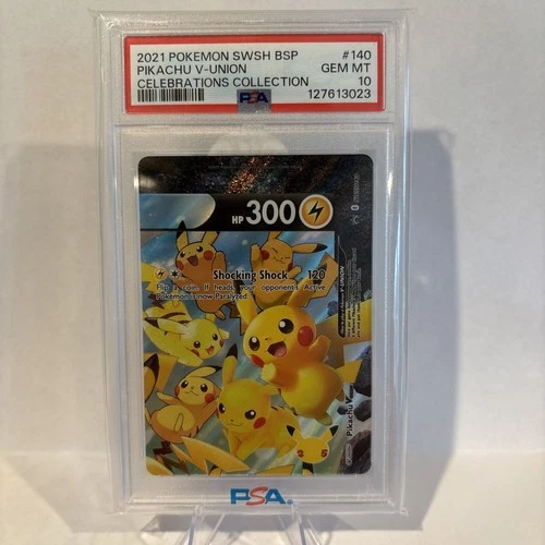 PIKACHU V-UNION PSA 10 2021 POKEMON SWSH BSP #SWSH140 CELEBRATIONS COLL 992