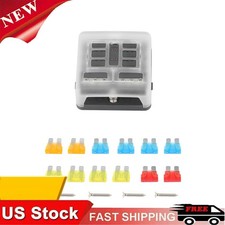 6Way Car Boot Power Distribution 12-24V Fuse Holder Box Block Panel Board USA