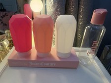 Juicy Couture Women s Travel Bottle Set on Tray, Travel Size, Pink/Orange/White