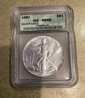 1987  American Silver Eagle MS69 ICG green label 1 oz .999 Fine Silver Dollar