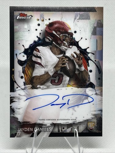 Jayden Daniels [Refractor] #RFA-JD 2024 Topps Finest Rookie Autograph card