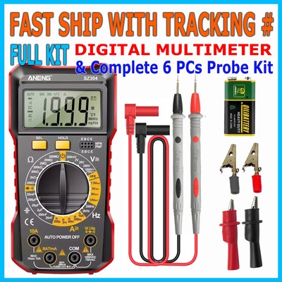 6PC SZ304 Multifunction 1999 Counts Digital Multimeter True RMS Handheld  Tester