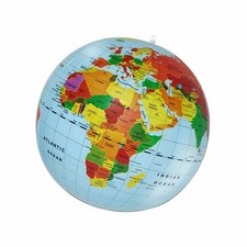 Inflatable Globe Beach Ball 50cm Educational World Map Toy 4-0501