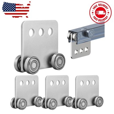 4Pcs 4 Wheel Trolley Assembly Rollers Four Bearing Trolley Assembly for 1-5/8''