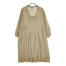 nest Robe Linen dress 01111-1071 Product dyed dress beige 5-0424M∞