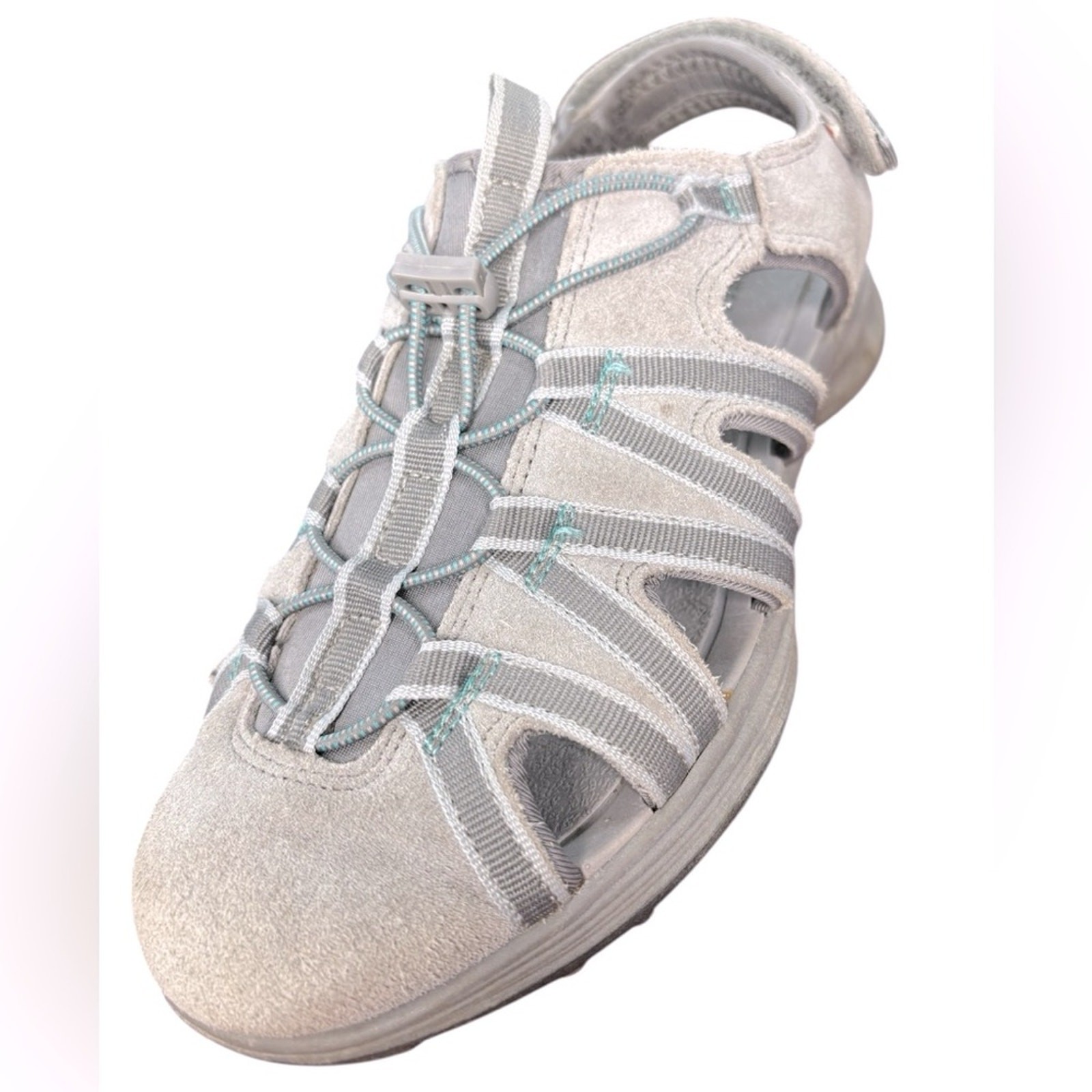 LANDS END Gray Strappy Outdoors Hiking Sandals, Size 8