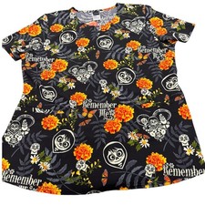 "PIXAR" Remember Me, Day Of The Dead,Scrubs Top,Size XL,Pockets, 28 x 23