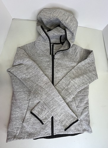 Lululemon City Bound Hoodie Womens 6 Heathered Space Dyed Medium Grey Full Zip