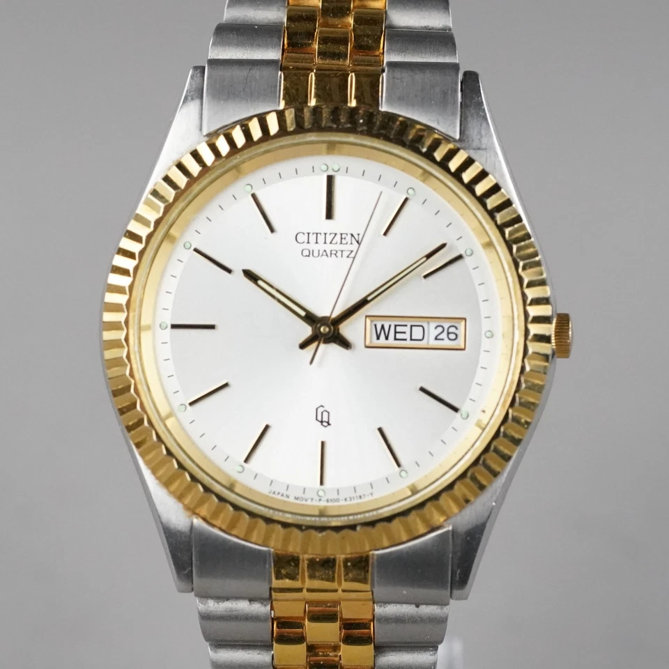 Citizen DAY&DATE 6100-K09311男士腕表35毫米复古全新电池 — 第 3/4 张图片