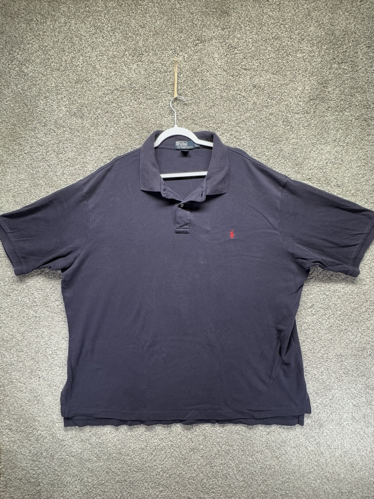 Polo Ralph Lauren Vintage Camicia Uomo 3XLT Alta Blu Scuro Rosso Pony Bottone Elasticizzata