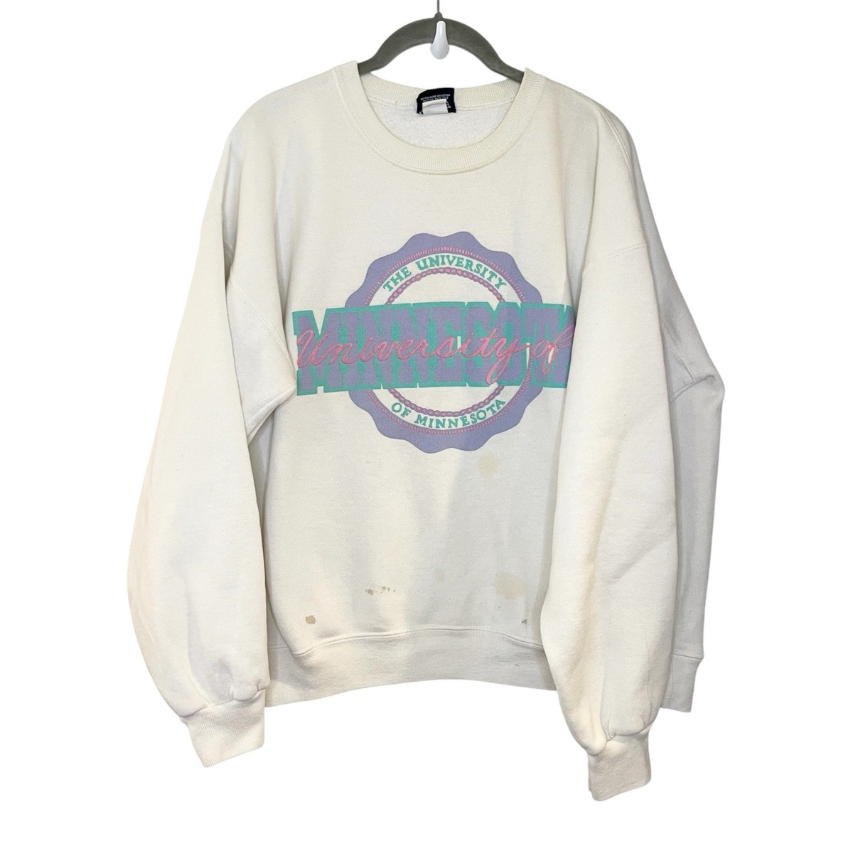 University of Minnesota Sweatshirt Adult XL White VTG 80s 90s