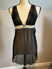 Seductivewear By Cinema Etoile Black Sheer Babydoll Lingerie Black Lace Size S