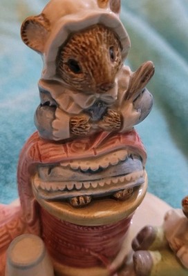 VINTAGE Otagiri Japan Ceramic Mouse Sewing Music Box Works | eBay