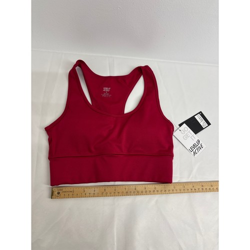 womens size small red racerback wide straps athletic Bra NWT - Picture 2 of 8