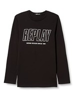 Langarmshirt Replay Jungen 4 Jahre Schwarz 098 Baumwolle Logo