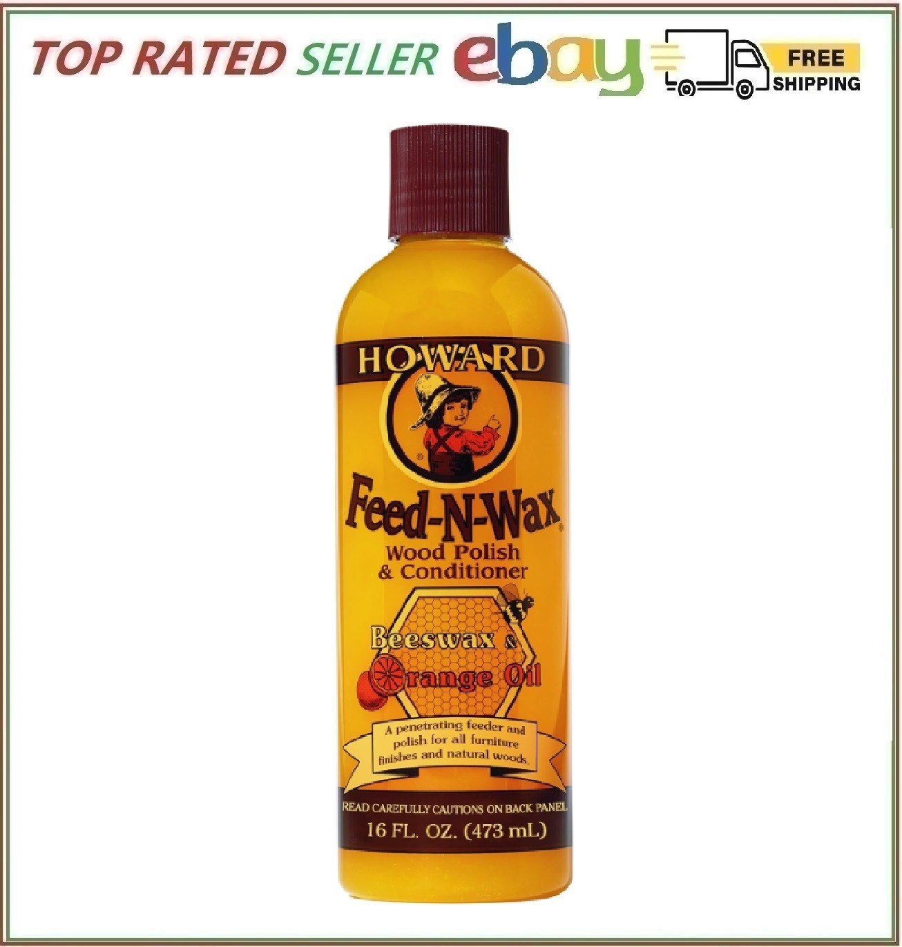Howard Feed-N-Wax Wood Polish and Conditioner, 16-Ounce
