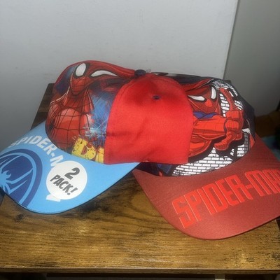2er Pack Kinder Marvel Spider Man  ️ Baseball Caps Rot Blau Netz Peter Parker