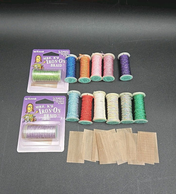 Mrs. K's Iron On Kreinik #16 Braid And 1/8'' Ribbon Lot Of 13