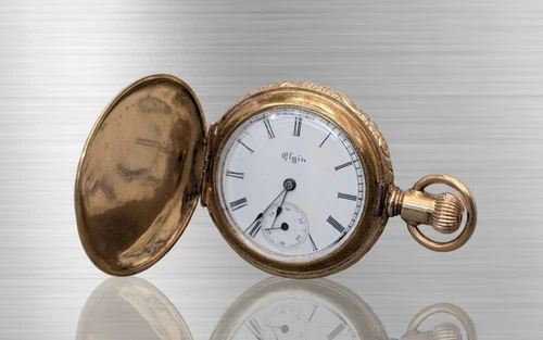 Elgin Hunter Pocket Watch 7j Gold Filled Antique ca.1897 SN 6684818
