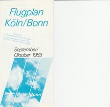 Flugplan Köln Bonn Airport 1983 Timetable Cologne