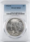 Certified 1923-S Peace Dollar PCGS MS63 Silver $1