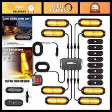 8pcs Amber Led Strobe Lights Kit 12v24v Emergency Hazard Warning For Trucks At 8pcs Amber Led Strobe Lights Kit 12v24v Emergency Hazard Warning For Trucks At