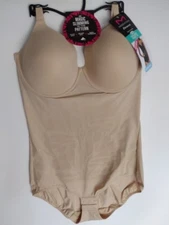 MAIDENFORM FLEXEES  SIZE XL NUDE BODY SHAPER ULTRA FIRM LIGHTLY PADDED CUPS...
